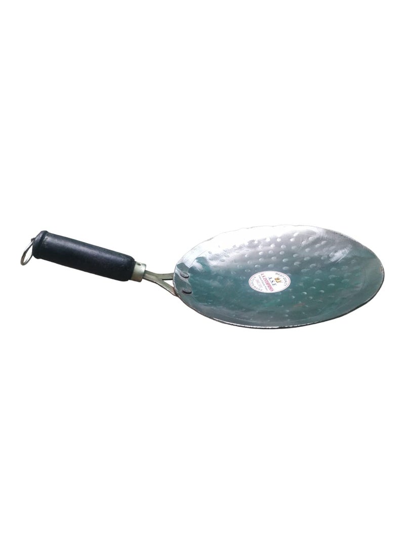 AS A S Original White Pure Iron Bindi tawa Stylish Wooden Handle with Ring Original Handmade loha Iron lokhand rotichapatiparata tawa Heavy Weight 1 kg  - Image 1