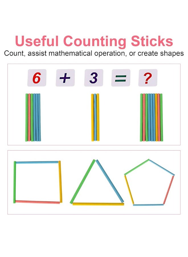 KIDWILL Preschool Math Learning Toy,10-Row Wooden Frame Abacus with Multi-Color Beads, Counting Sticks, Number Alphabet Cards, Gift for 2 3 4 5 6 Years Old Toddlers Boys Girls - Image 1