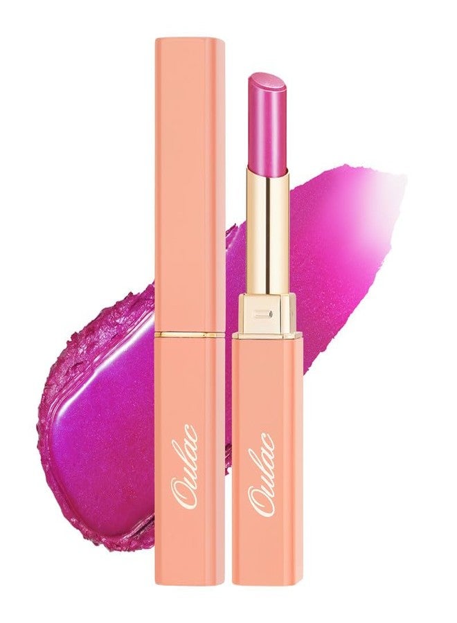 OULAC Violet Lip Color with Blue Shimmer, 90% Moisture, 1 Hour Water Resistant Lipstick - Image 2