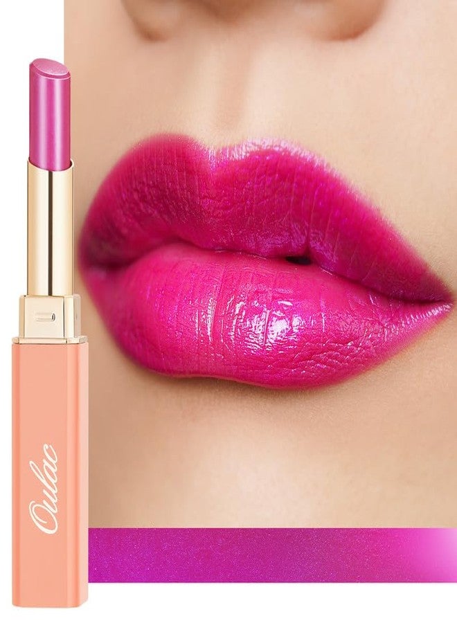 OULAC Violet Lip Color with Blue Shimmer, 90% Moisture, 1 Hour Water Resistant Lipstick - Image 3