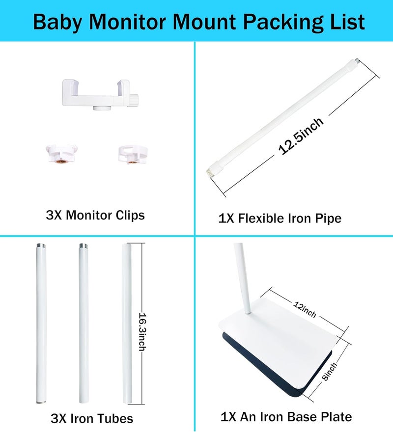 GUCHO Baby Monitor Mount Floor Stand Holder Compatible with Hello BabyInfant Optics DXR8 ProNanit ProUKSUPVtechOKAIDI Baby Monitor Adjustable Universal Baby Monitor Mount - Image 5