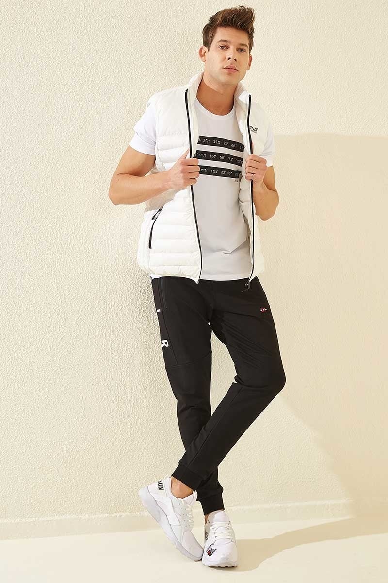 Tommy Life Black-Black Men's Air Printed Zipper Pocket Standard Fit Jogger Tracksuit Bottom-84587  - Image 1