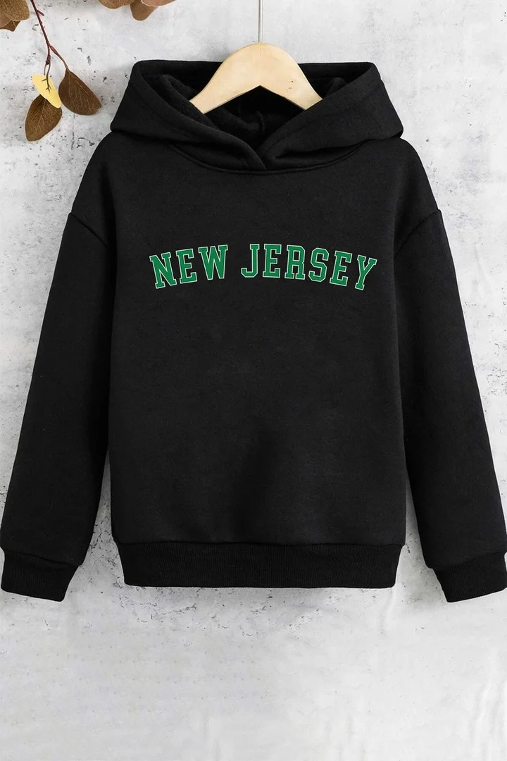 ONLYTRENDWEAR Kids New Jersey Printed Sweatshirt 3-4 Years Old Black