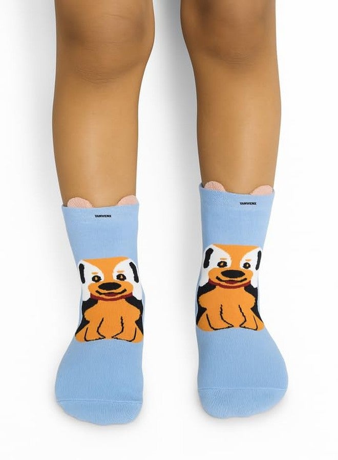 Yanwenx جوارب يان وينكس للأطفال (5 أزواج، متعددة الألوان) - تصميم قطة لطيفة | جوارب كاحل قطنية ناعمة، قابلة للتنفس ومريحة للأولاد والبنات (عمر 5-15 سنة) - Image 3