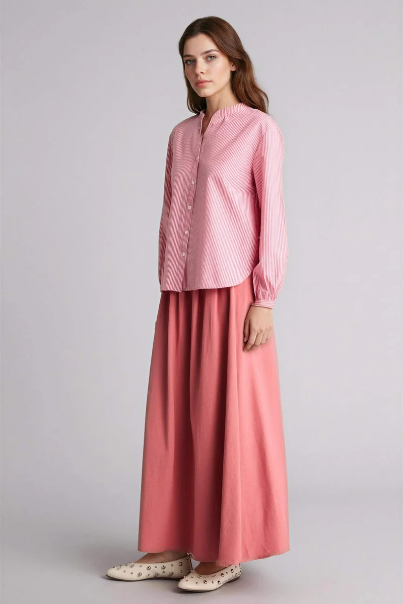DeFacto A Cut Linen Blended Maxi Skirt
