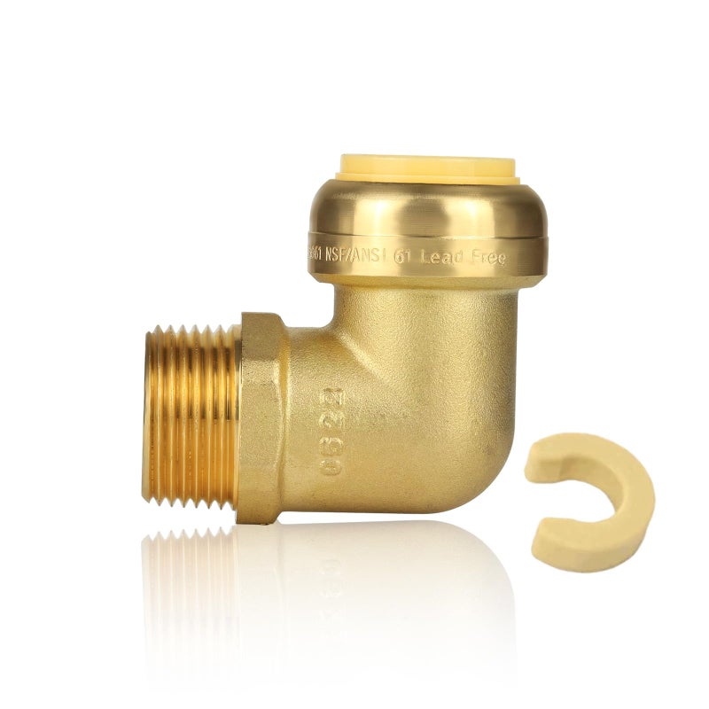 EFIELD Pack of 1 EFIELD Push fit fittings 1 Inch x 1 Inch Male NPT Threaded Elbow Push to Connect Pex Copper CPVC with a Disconnect Clip ToolPF2241PCS - Image 2