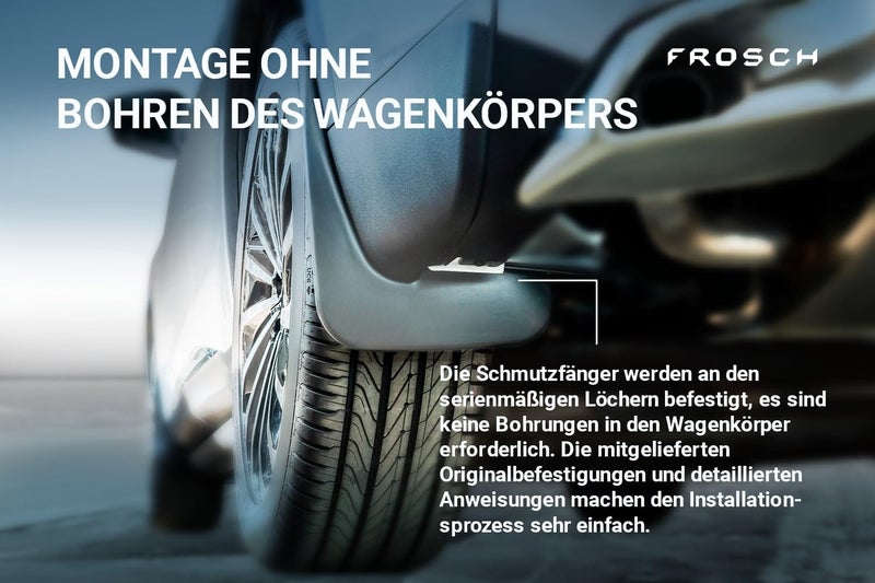 FROSCH EXP.NLF.41.29.F13 Precise Rubber Mud Flaps Splash Guard Front Mudguard for Renault Duster, Year: 12-15, 15-2 Parts with Attachment, Black - Image 4