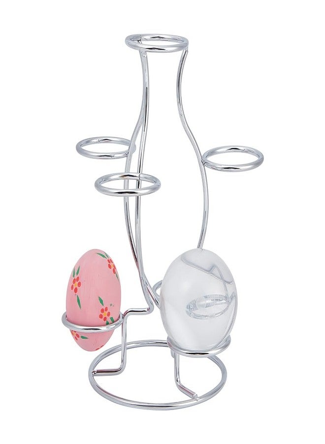 NBEADS Crystal Sphere Holder 8" Tall, 7 Eggs Display Stand 1.61" Diameter Platinum Metal Multi-Sphere Display Holder for Crystal Sphere Globe Home Office Decor Ornament - Image 1