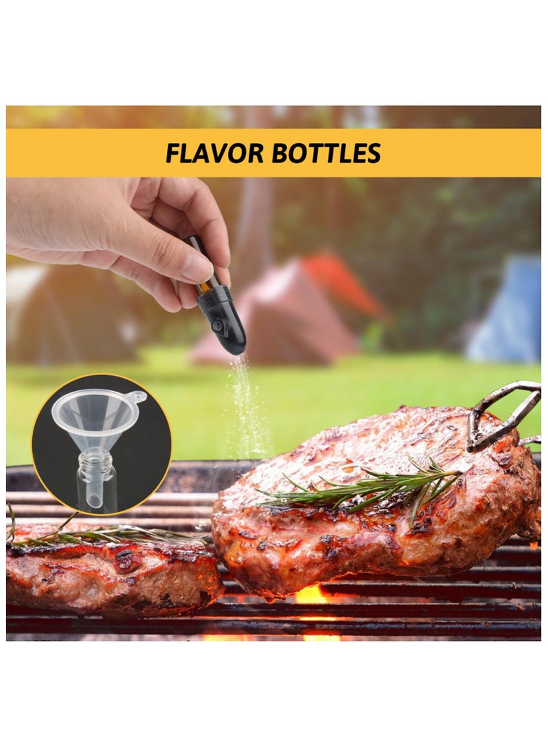 SOLARAE Portable Pepper Shakers, 10 Pcs Waterproof Camping Spice Containers with Knob Switch, Portable Dispenser, Mini Salt Shakers for Outdoor Activities Traveling Cooking (Brown & Clear) - Image 4