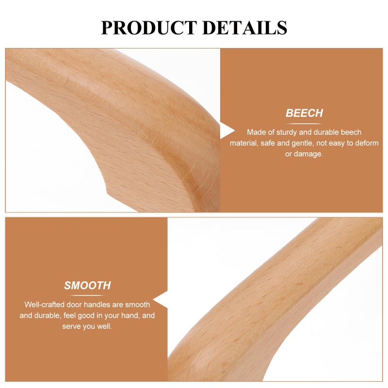 Beech Wood Cabinet Handles 96mm Lacquer Finish Pulls for Kitchen Drawers Wardrobe Hardware - Image 4