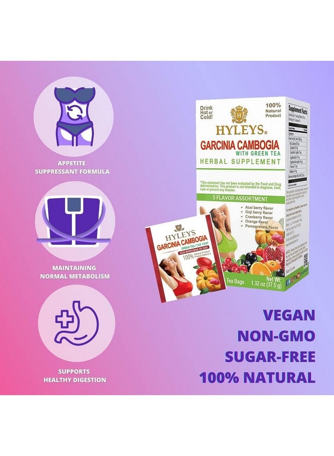 HYLEYS Tea Garcinia Cambogia Green Tea 5 Flavors Assortment - 25 Tea Bags - Image 2