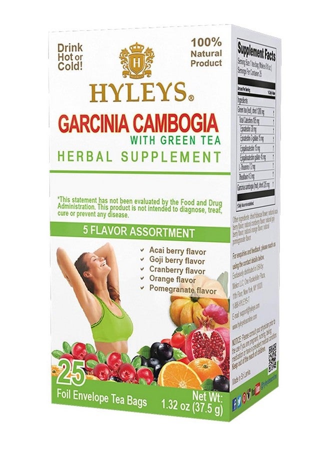 HYLEYS Tea Garcinia Cambogia Green Tea 5 Flavors Assortment - 25 Tea Bags - Image 1