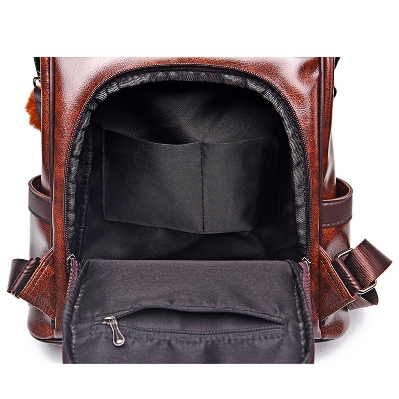 Women's PU Leather Fashion Travel Backpack - Image 4