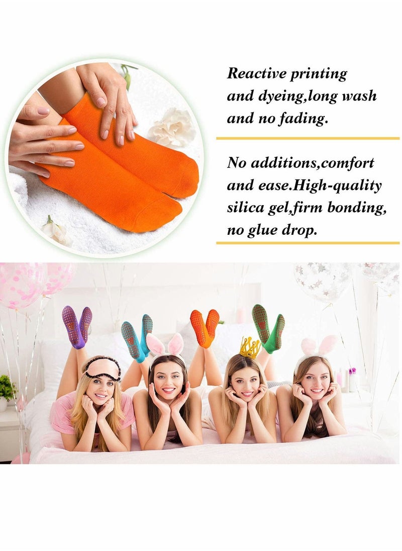 Nariele 12 Pairs Non Slip Yoga Socks with Grips Women Anti-Skid Socks Sticky Grippers Socks for Pilates Ballet Barre Yoga, Multi Color - Image 2