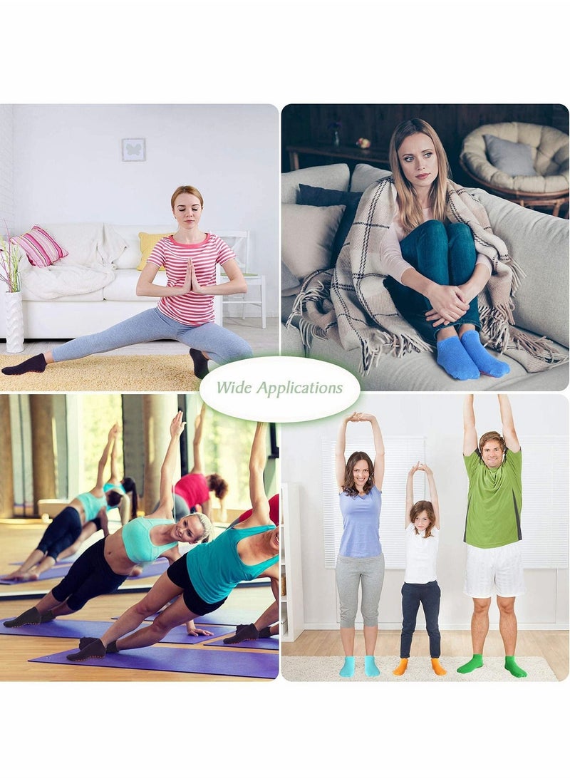 Nariele 12 Pairs Non Slip Yoga Socks with Grips Women Anti-Skid Socks Sticky Grippers Socks for Pilates Ballet Barre Yoga, Multi Color - Image 3