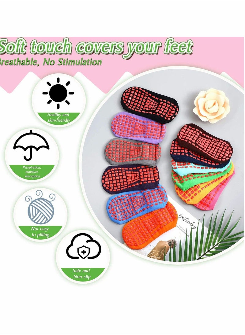 Nariele 12 Pairs Non Slip Yoga Socks with Grips Women Anti-Skid Socks Sticky Grippers Socks for Pilates Ballet Barre Yoga, Multi Color - Image 4