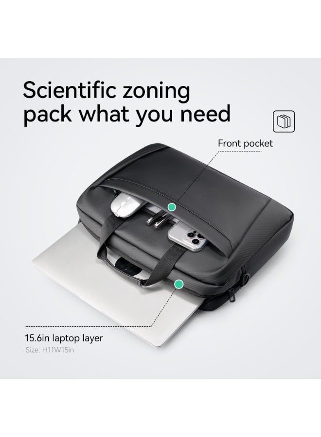 مارك رايدن MR-616D رمادي حقيبة لابتوب 15.6 بوصة من سلسلة Digital، حقيبة يد نحيفة وأنيقة للعمل والسفر من قماش أوكسفورد المقاوم للماء، متعددة الجيوب مع حزام كتف وحزام تثبيت على الترولي - Image 4