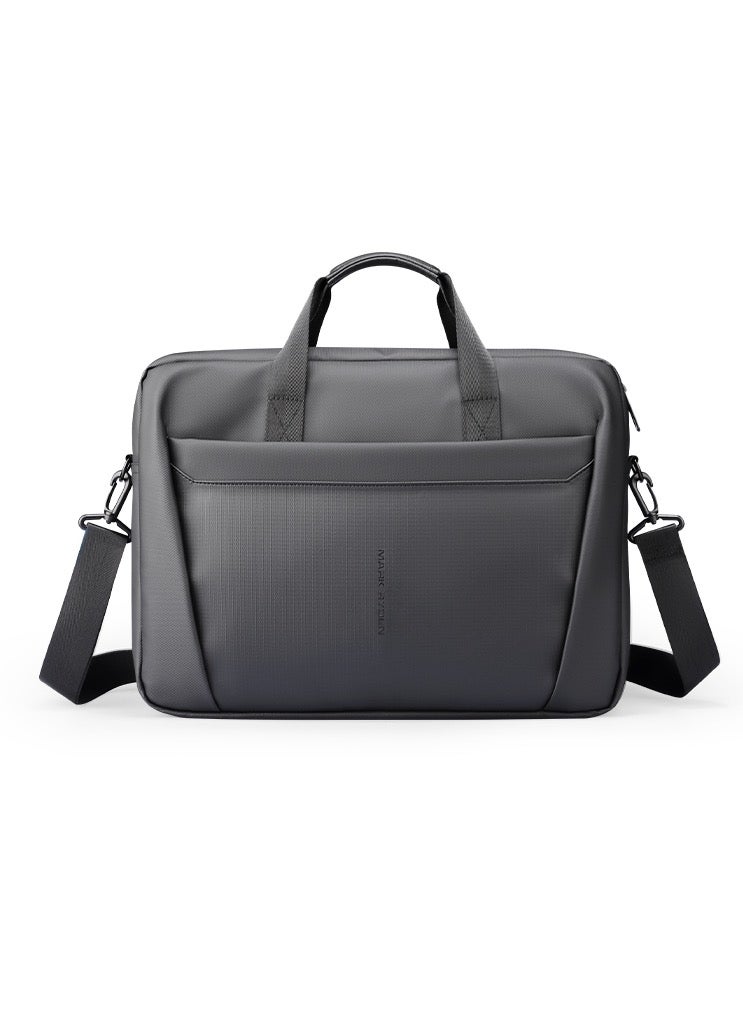 مارك رايدن MR-616D رمادي حقيبة لابتوب 15.6 بوصة من سلسلة Digital، حقيبة يد نحيفة وأنيقة للعمل والسفر من قماش أوكسفورد المقاوم للماء، متعددة الجيوب مع حزام كتف وحزام تثبيت على الترولي - Image 1