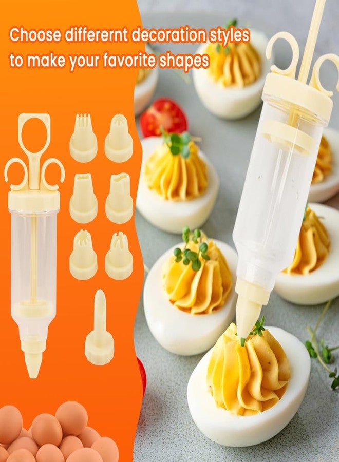 YOSINXU 2-Layer Easter Deviled Egg Containers With Lid,48PCS Deviled Eggs Tray Carrier with Hand Injector Piping Tool, Platter Holder Organizer for Refrigerator Party Picnic Travel - Image 5
