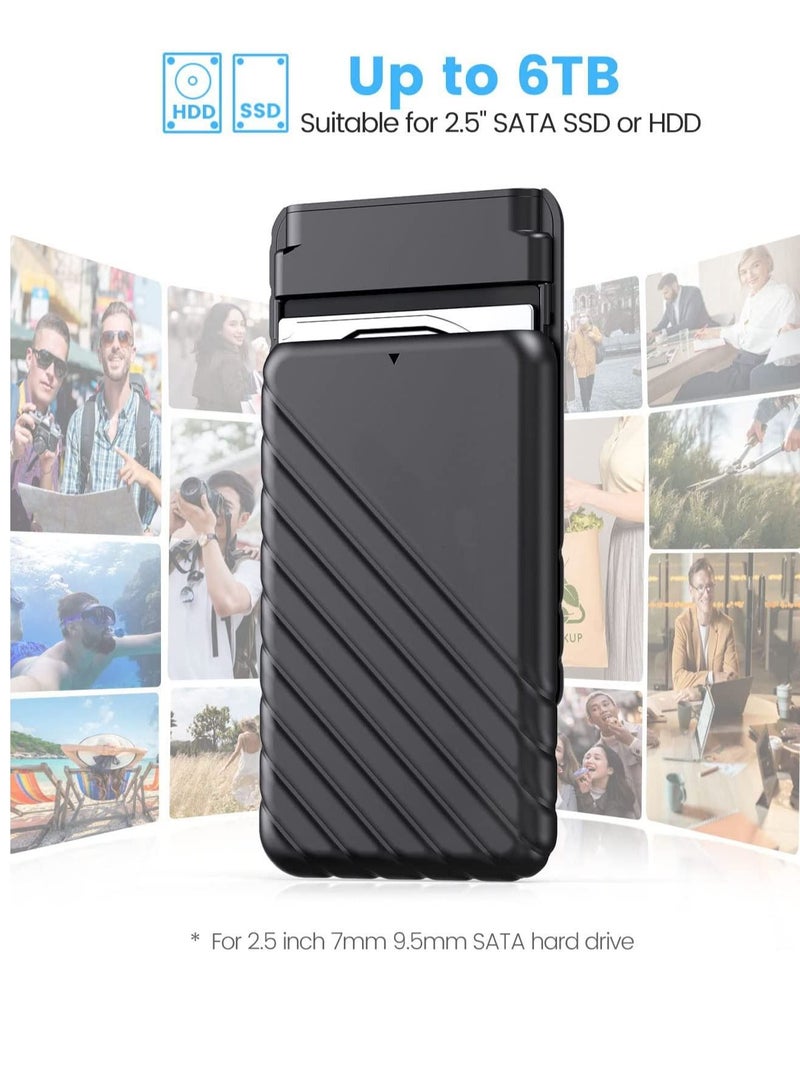 SYOSI علبة محرك أقراص صلبة خارجية مقاس 2.5 بوصة من نوع SSD بمنفذ USB 3.0 إلى SATA3 مقاس 7 مم و9.5 مم من نوع SATA HDD SSD مع أداة UAS - Image 3