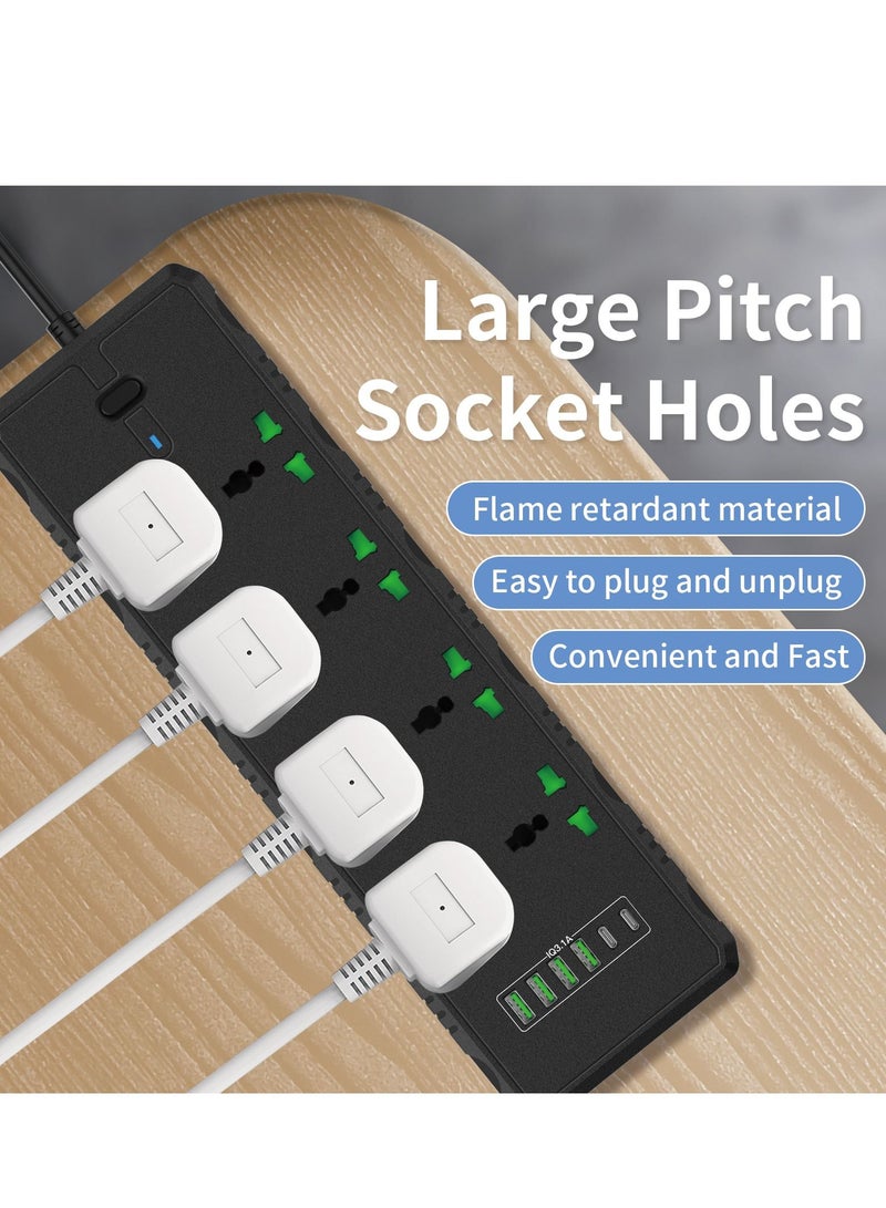 GULFLINK Power Extension Cord 2 Meter Cable With 8 Power Socket 4 USB 2 PD Power Strip White - Image 4