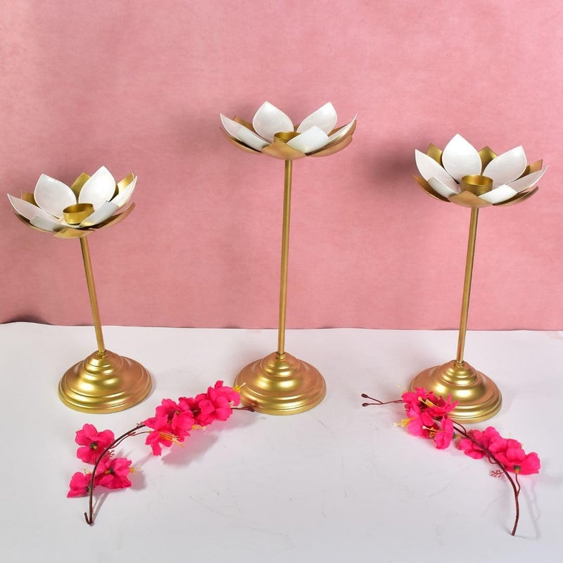 THE HOME CO. Enhance your home style White Enamel Lotus Stick Set of 3  - Image 2