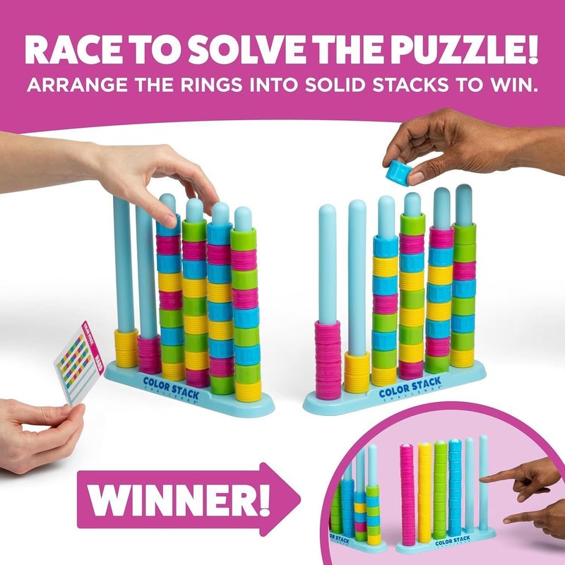 TK Fun Color Stacking Blocks Challenge Puzzle Game for Party and Family Game Night - Image 3