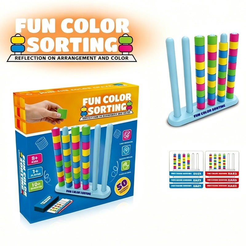 TK Fun Color Stacking Blocks Challenge Puzzle Game for Party and Family Game Night - Image 1