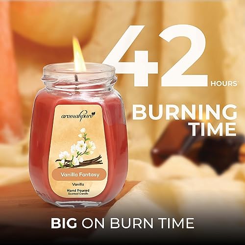 Aromahpure Scented Candle (Set 1) (42 hrs) (100% Soy Wax)- Handcrafted | Smoke-Free | Vanilla Fantasy- Vanilla Fragrance Candles for Home & Gift Sets, IFRA Certified - Image 5