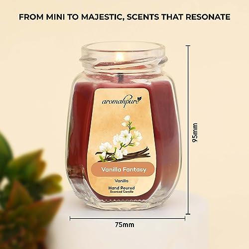 Aromahpure Scented Candle (Set 1) (42 hrs) (100% Soy Wax)- Handcrafted | Smoke-Free | Vanilla Fantasy- Vanilla Fragrance Candles for Home & Gift Sets, IFRA Certified - Image 2