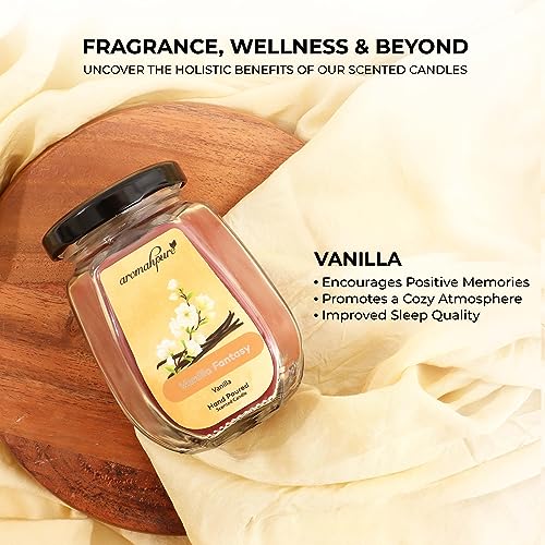 Aromahpure Scented Candle (Set 1) (42 hrs) (100% Soy Wax)- Handcrafted | Smoke-Free | Vanilla Fantasy- Vanilla Fragrance Candles for Home & Gift Sets, IFRA Certified - Image 4