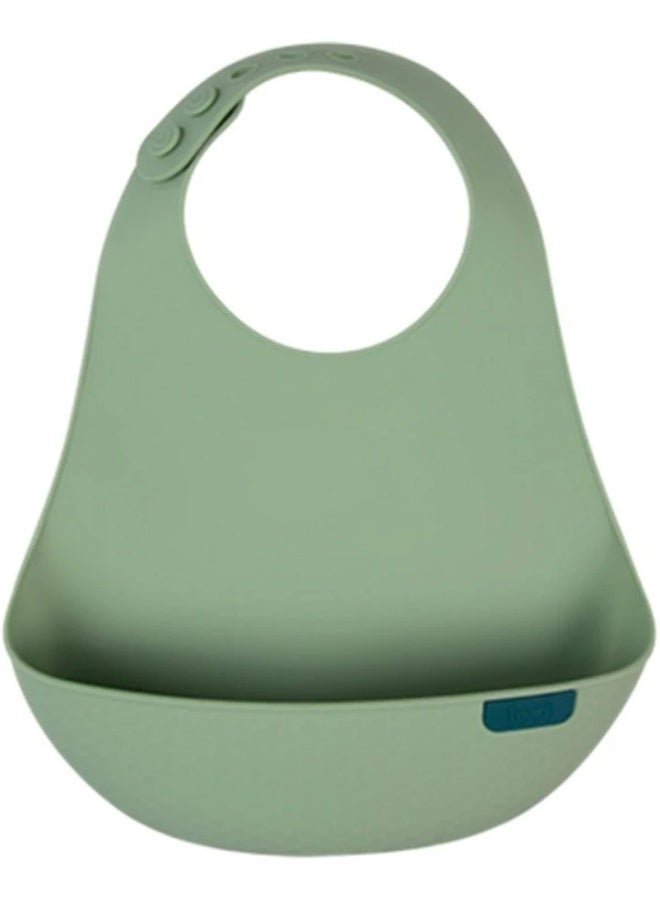 LOVI Silicone Bib with Pocket Pistachio​ - Image 1