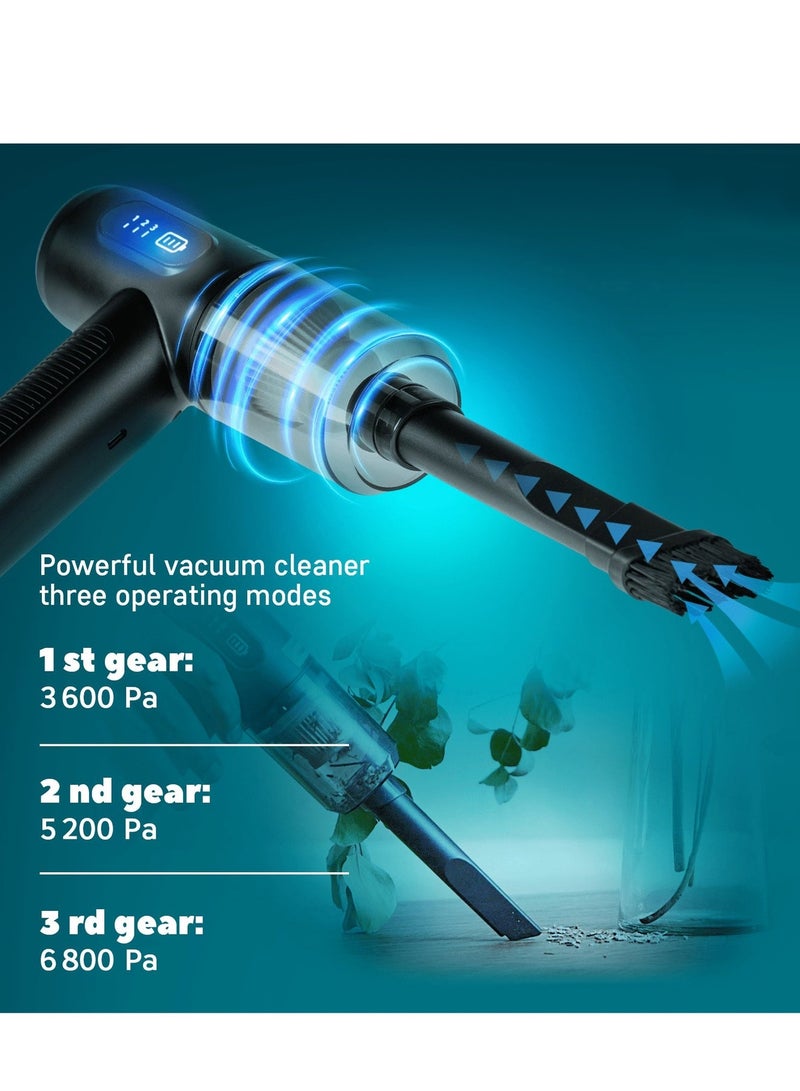 CUBEXELL Compressed Air Duster Electric Air Duster with LED Light 3-Gear to 51000 RPM Portable Blower Rechargeable Cordless Blower for Computer Laptop Keyboard Camera Electronics Cleaning Kit - Image 3