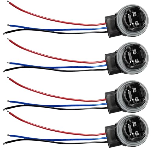 UHANBUT 3157 Car Wire Harness Pigtail Socket Waterproof Universal LED and Standard Brake Light Female Adapter Vehicle Bulb Socket Replacement for Turn SignalTailDaytime Running Light 4PCS - Image 1