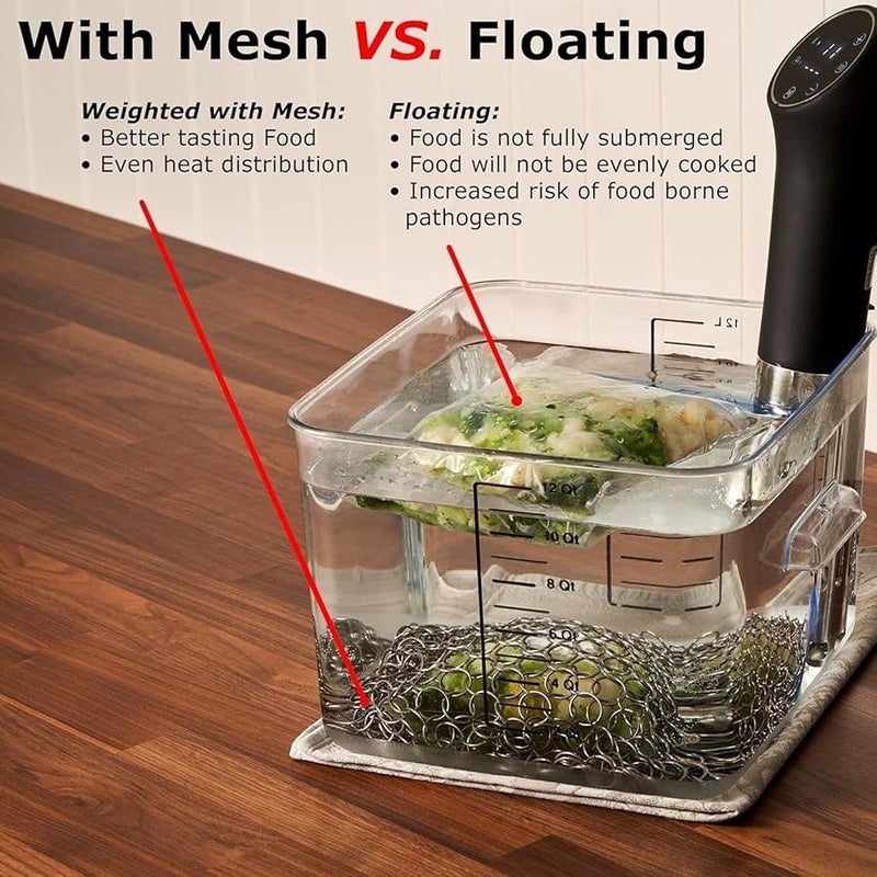 Stainless Steel Sous Vide Weights And Mesh Net For Full Submersion Cooking - Image 3