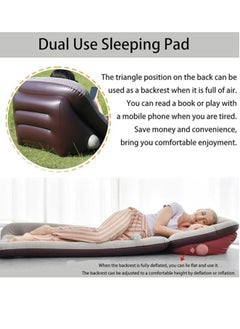 General Simple self-inflatable camping mattress with backrest, dual-use portable ergonomic sleep/seat cushion with storage bag for hiking, travel and home use  - Image 3