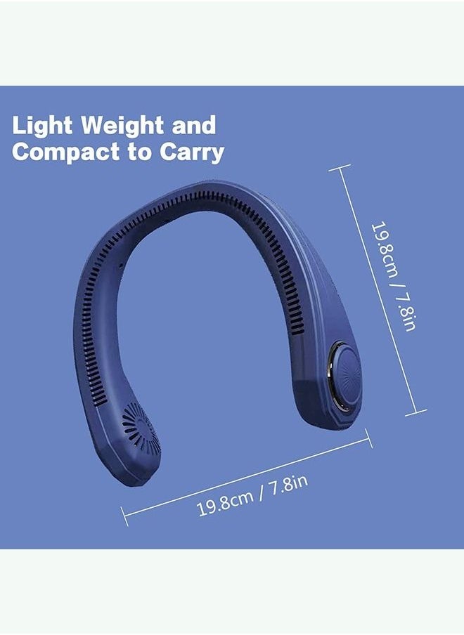 DMG TECH - 3-Wind Speeds USB Powered Adjustable Neck Fan with LED Display 8 W Blue - Image 1