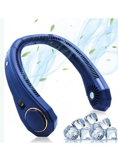 3-Wind Speeds USB Powered Adjustable Neck Fan with LED Display 8 W Blue