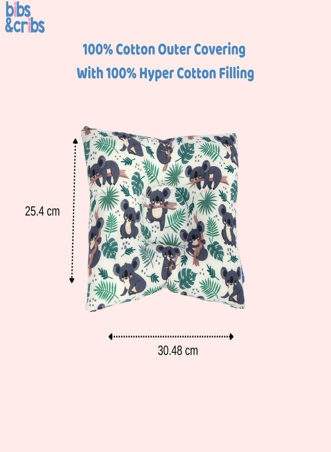 Bibs & cribs Head Shaper Pillow for New Born Baby Soft Cotton Fine Nylex Koala Printed Baby Pillows for New Born 0-12 Months | Baby Pillow | Takiya - Image 3