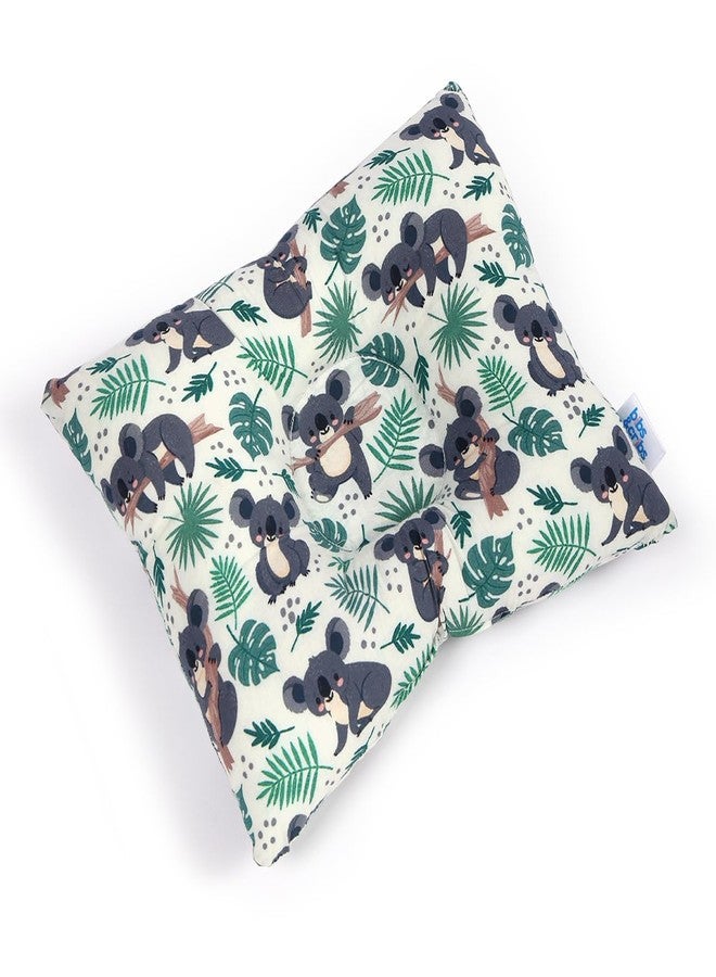 Bibs & cribs Head Shaper Pillow for New Born Baby Soft Cotton Fine Nylex Koala Printed Baby Pillows for New Born 0-12 Months | Baby Pillow | Takiya - Image 1
