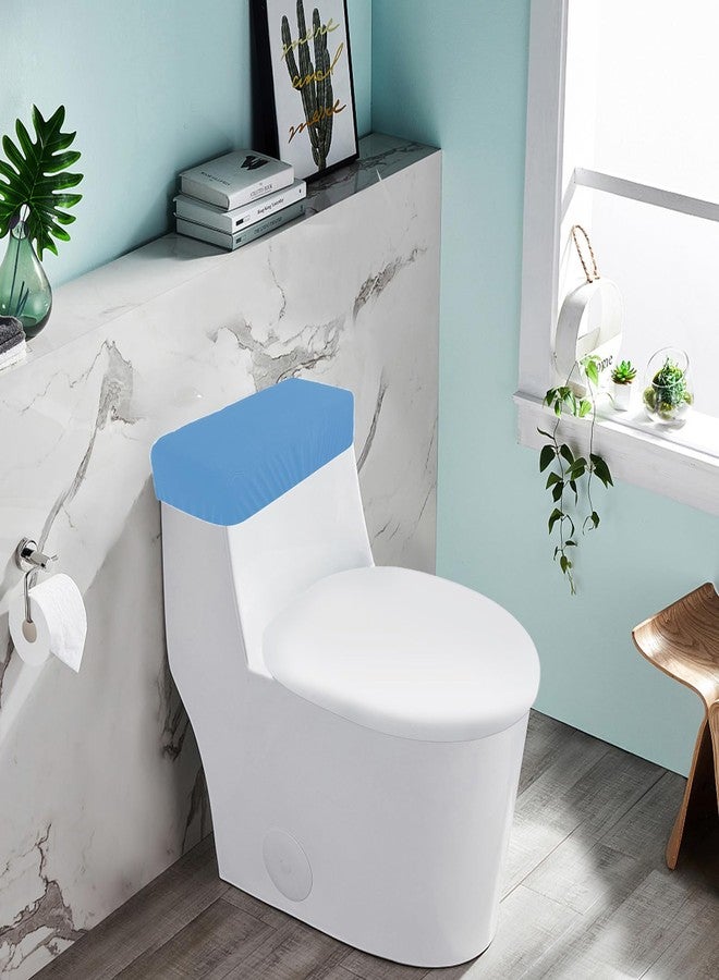 AZHCHKE Toilet Tank Lid Cover, Bathroom Stretch Washable Spandex Toilet Tank Protector Cover with Elastic Bottom, Sky Blue - Image 5