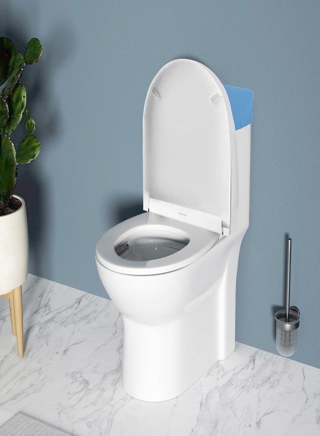 AZHCHKE Toilet Tank Lid Cover, Bathroom Stretch Washable Spandex Toilet Tank Protector Cover with Elastic Bottom, Sky Blue - Image 3