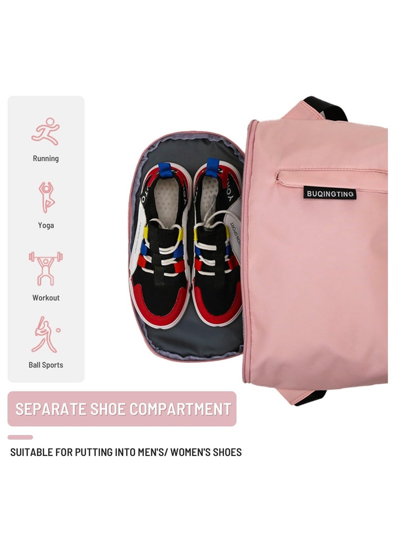 SOLARAE Gym Sports Backpack, for Women Men with Shoe Compartment & Wet Pocket Water Resistant Small Workout bag, Large Capacity & Multi Pockets, High-density Polyester Fabric, Tear-resistant (Pink) - Image 4