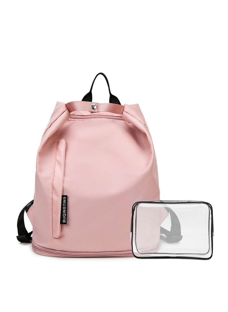 SOLARAE Gym Sports Backpack, for Women Men with Shoe Compartment & Wet Pocket Water Resistant Small Workout bag, Large Capacity & Multi Pockets, High-density Polyester Fabric, Tear-resistant (Pink) - Image 1