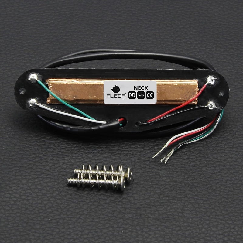 FLEOR Hot Dual Rail Humbucker Single-Coil-Sized Guitar Humbucker Pickup(6-7K), White - Image 4