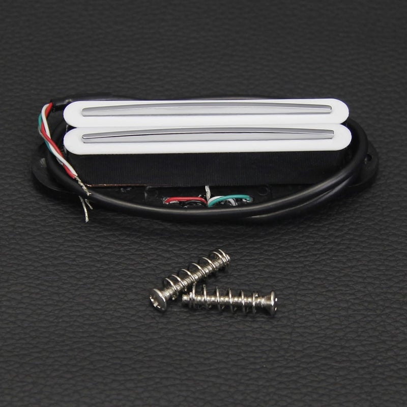 FLEOR Hot Dual Rail Humbucker Single-Coil-Sized Guitar Humbucker Pickup(6-7K), White - Image 3