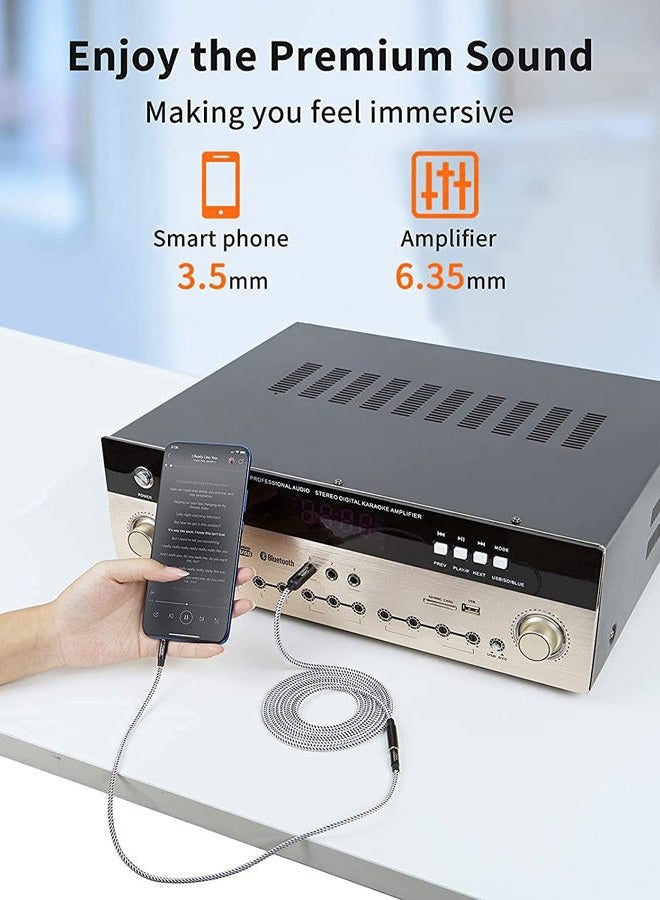 CableCreation 1/4 to 3.5mm Headphone Cable 6FT, TRS 6.35mm 1/4 Male to 3.5mm 1/8 Female Stereo Jack Audio Adapter for Amplifiers, Guitar, Keyboard Piano, Laptop, Home Theater, Phone - Image 3