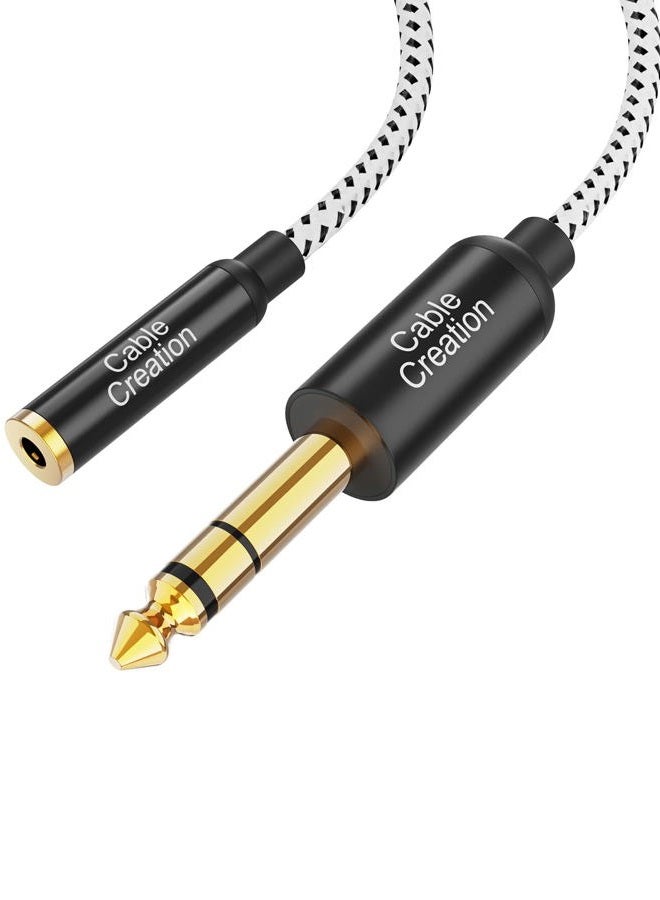 CableCreation 1/4 to 3.5mm Headphone Cable 6FT, TRS 6.35mm 1/4 Male to 3.5mm 1/8 Female Stereo Jack Audio Adapter for Amplifiers, Guitar, Keyboard Piano, Laptop, Home Theater, Phone - Image 1