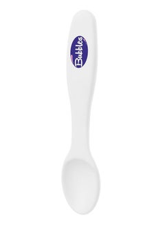 Bubbles Bubbles Feeding Spoon for Baby Boy pack of 2 White with Light Blue  It is made from BPA-free polypropylene (PP) which is gentle on your baby's gums and safe for the dishwasher.  The spoon is lightweight and easy to hold thanks to its easy-grip handle  - Image 2