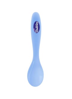 Bubbles Bubbles Feeding Spoon for Baby Boy pack of 2 White with Light Blue  It is made from BPA-free polypropylene (PP) which is gentle on your baby's gums and safe for the dishwasher.  The spoon is lightweight and easy to hold thanks to its easy-grip handle  - Image 3